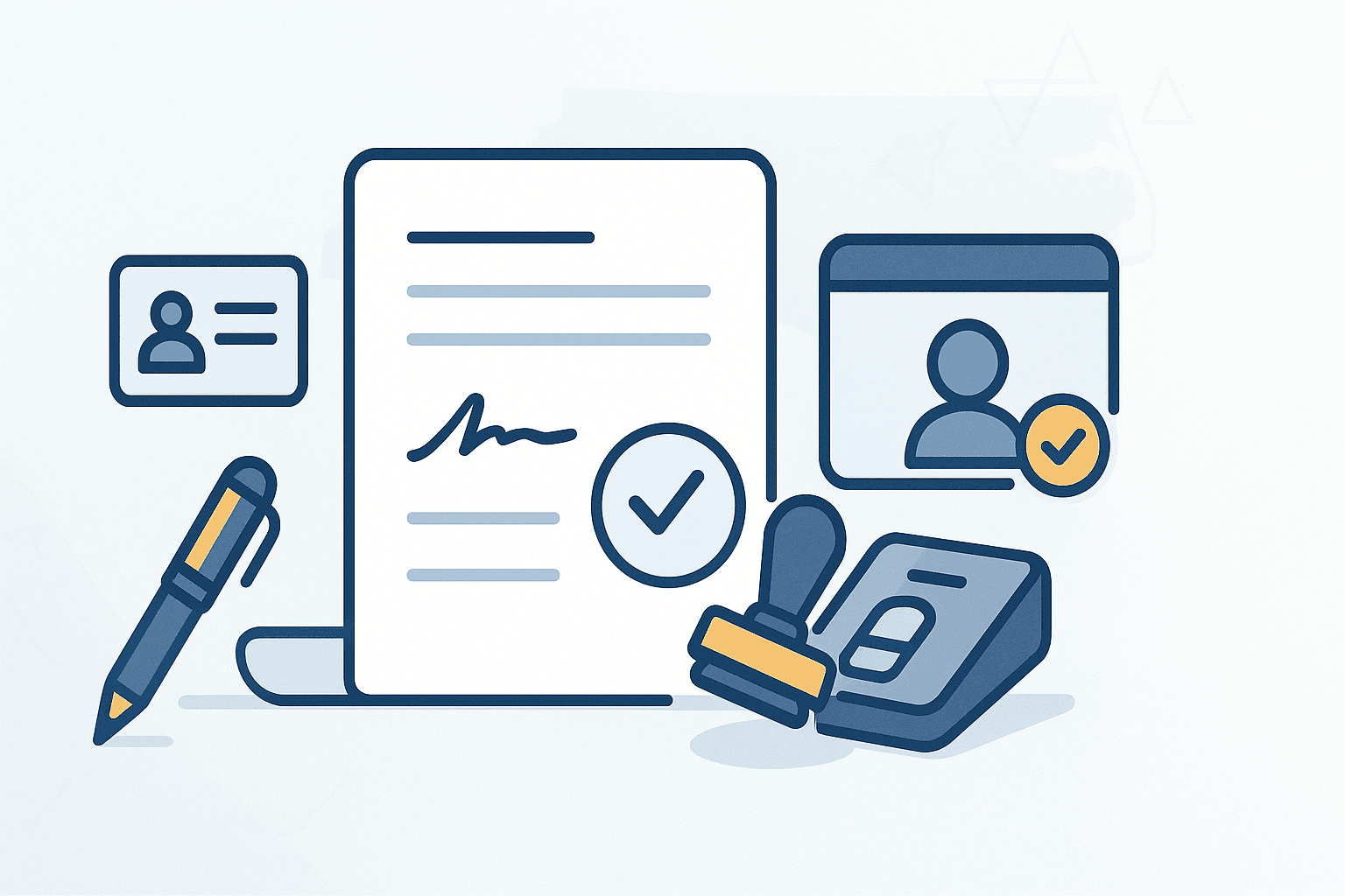 Notary seal and documents for online notarization in North Carolina