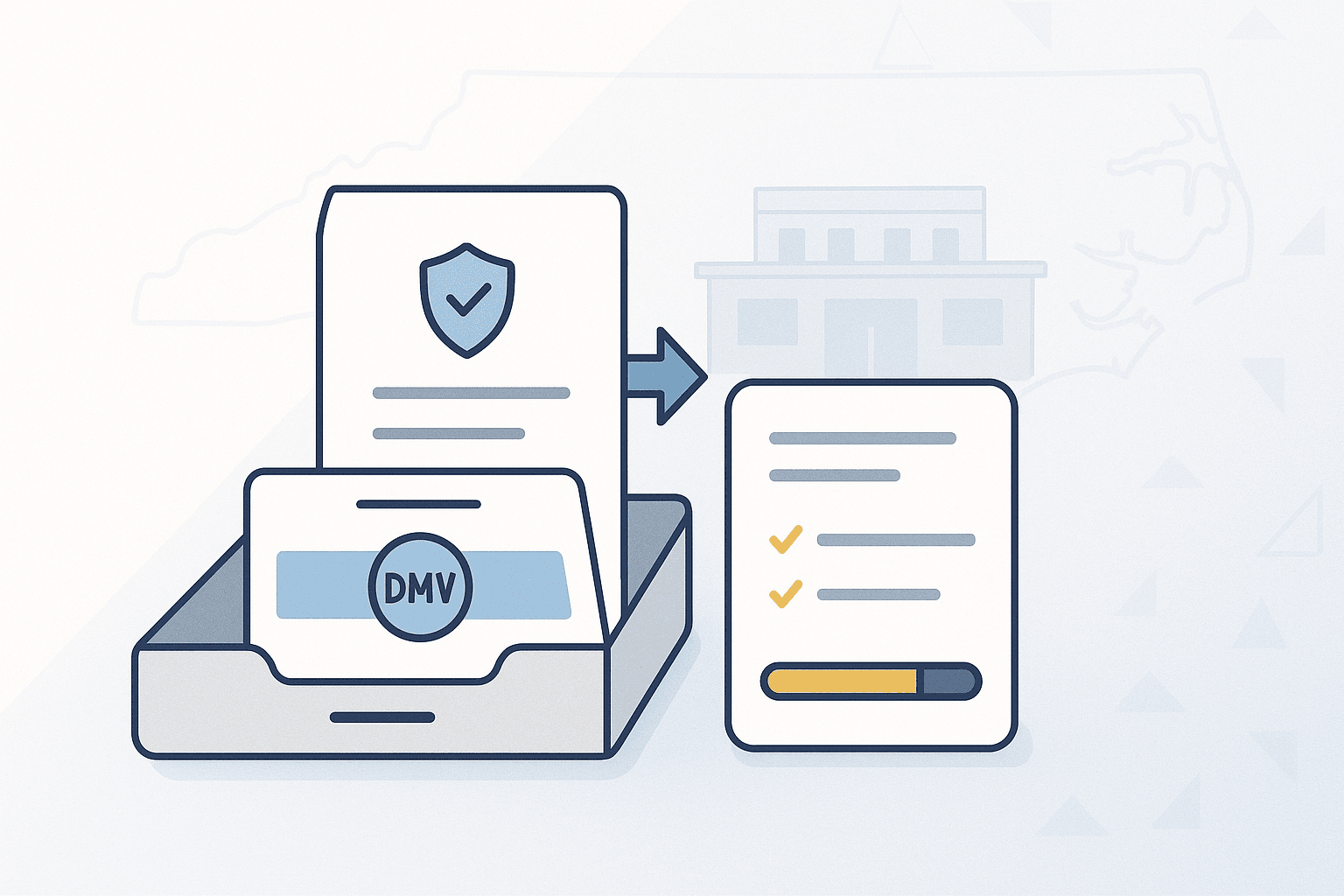 Submitting paperwork to the North Carolina DMV