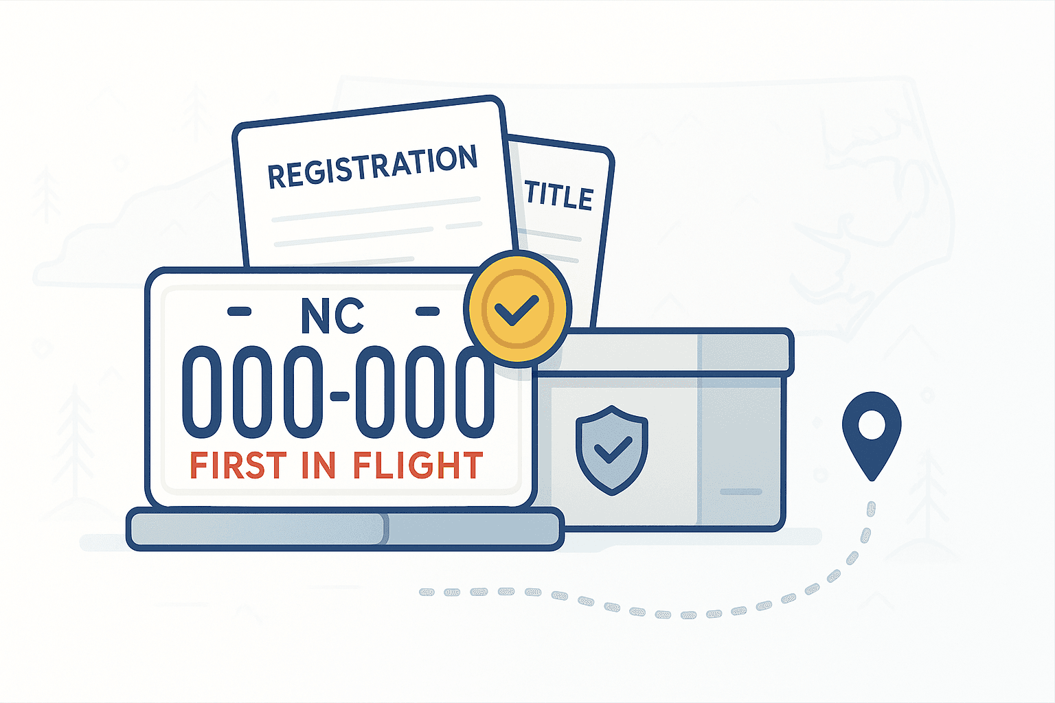 Secure delivery of NC license plate and title